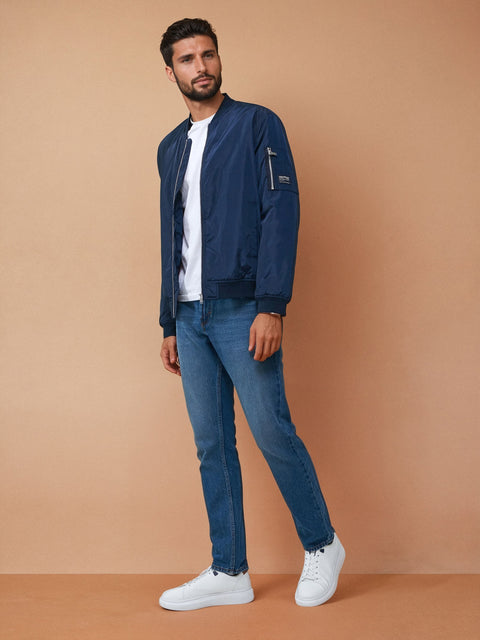 Sinsay Men's Navy Plain Lining Bomber Jacket|Sinsay In Lebanon