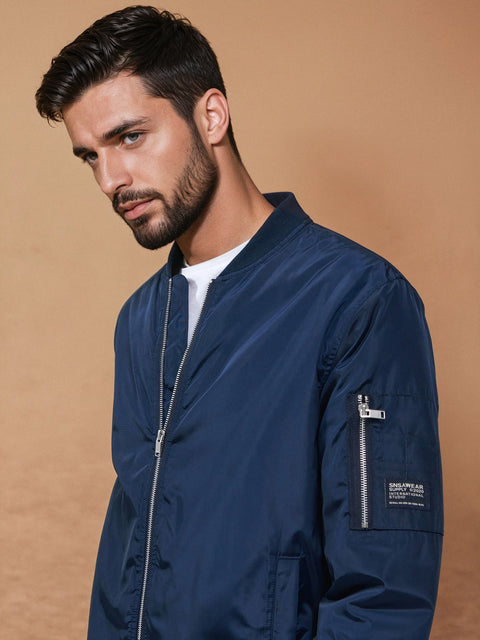 Sinsay Men's Navy Plain Lining Bomber Jacket|Sinsay In Lebanon