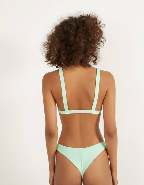 Bershka Women's Mint Green Gathered bikini top 3995/631/537 (FL4)