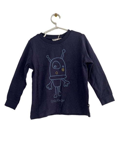 POMPdeLUX Baby Boy's Navy Round Neck Cotton Blouse | POMPdeLUX In Lebanon