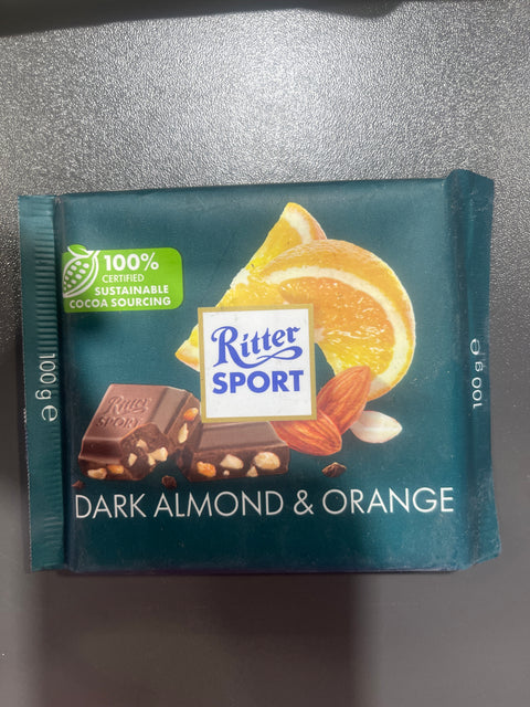 Ritter Sport Cv Dark Almond Orange 100g
