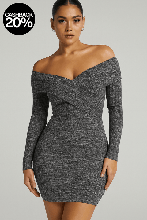 Forever 21 Women's Navy & White Long Sleeve V Neck Mini Dress | Forever 21 In Lebanon