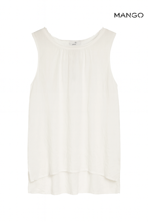 Mango Women's White Sleeveless Blouse| Mango in Lebanon