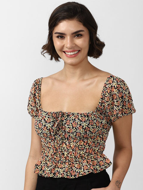 Forever 21  Women's Black Floral Blouses | Forever 21 In Lebanon