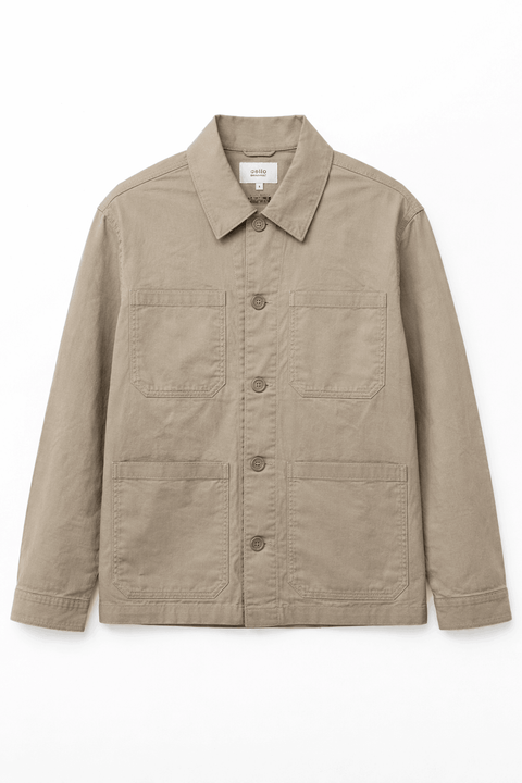 Celio Men's Beige Spread Collar Solid Cotton Casual Tailored Jacket | Celio In Lebanon