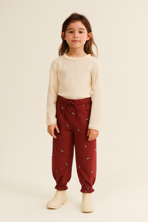 POMPdeLUX Girl's Dark Blush Fie Lt Quilted Sweatpants  |POMPdeLUX in Lebanon
