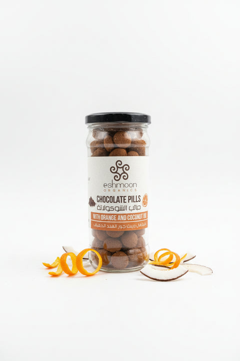 Eshmoon Organics Chocolate Pills With Orange And Coconut Oil 250g |Eshmoon In Lebanon