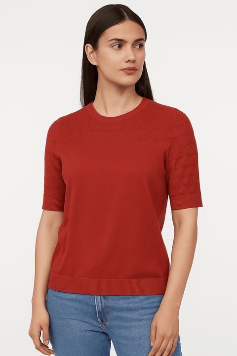 Melissa Paige Women's Light Maroon Short Sleeve Blouses| Melissa Paige In Lebanon