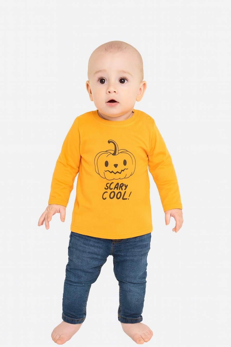 Sinsay Baby Boy's Orange Long-Sleeve Pumpkin Printed Blouse | Sinsay In Lebanon
