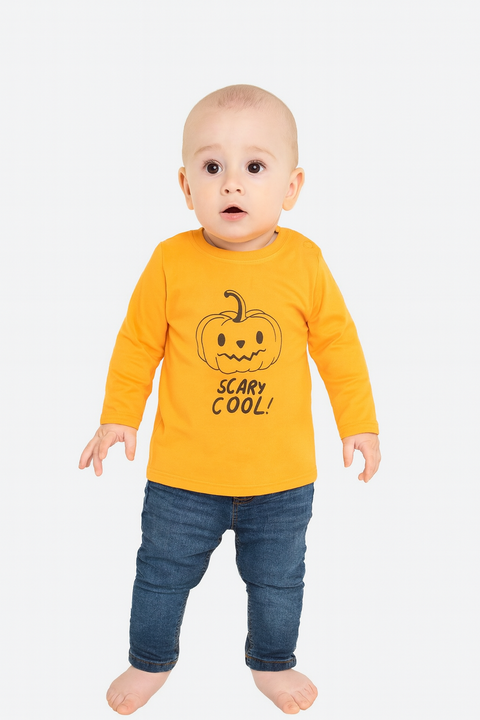 Sinsay Baby Boy's Orange Long-Sleeve Pumpkin Printed Blouse | Sinsay In Lebanon