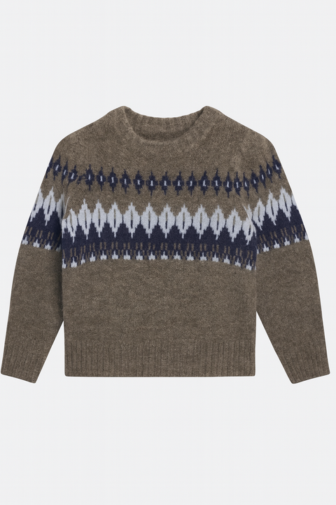 POMPdeLUX Girl's Grey Long Sleeve Sweater |POMPdeLUX in Lebanon