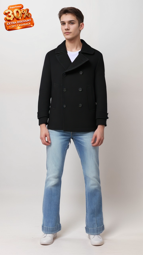 H&M Men's Black Long Coat |H&M in Lebanon