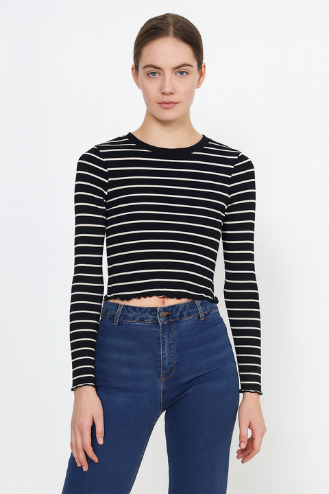 Terranova Women’s Black & White Striped Blouse |Terranova In Lebanon