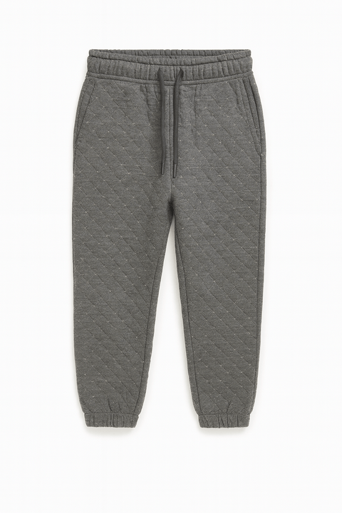 POMPdeLUX Boy's Dark Grey Liva Quilted Joggers |POMPdeLUX in Lebanon
