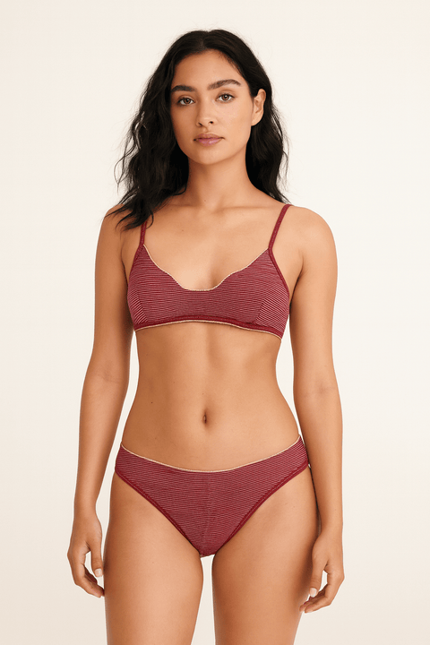 Demar Women's Fuchsia Striped Lingerie Set | Demar In Lebanon
