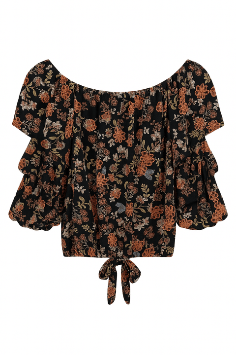 Vince Camuto Women's Black Floral Printed Off Shoulder Blouse | Vince Camuto In Lebanon