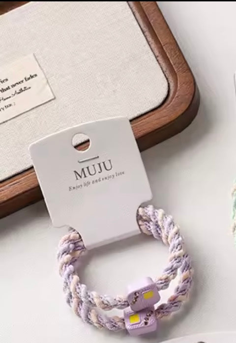 Muju 2 piece Set Of Carded Elastic Hair Ties|Muju In Lebanon