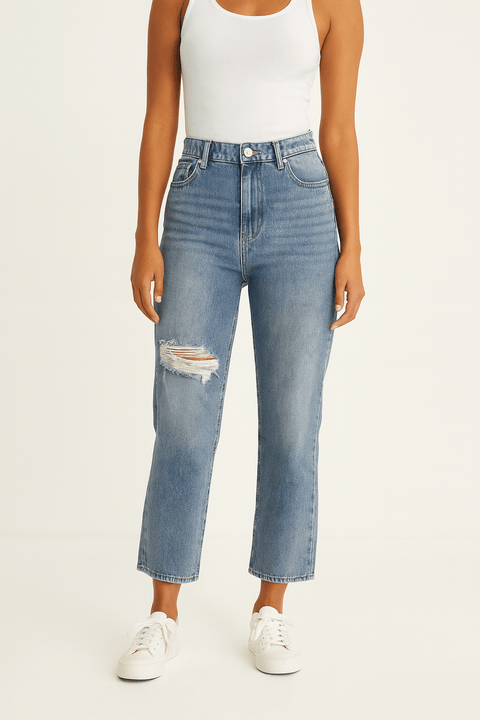 Forever 21 Women's Blue 90's Fit Pinch Waist Wide Leg Jeans | Forever 21 In Lebanon