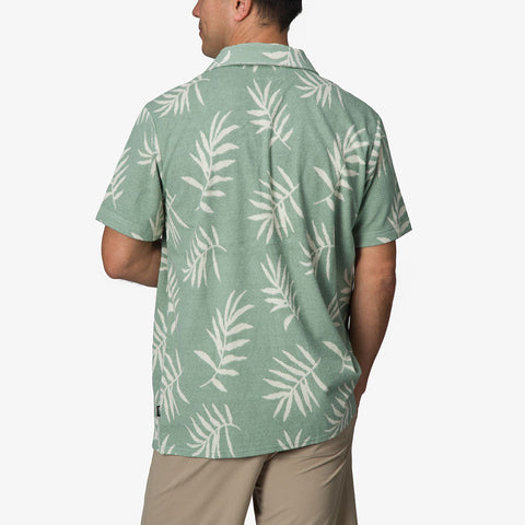 Reef Men's Mint Green Kenji Terry Knit Button Up Camp Shirt | Reef In Lebanon