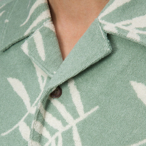 Reef Men's Mint Green Kenji Terry Knit Button Up Camp Shirt | Reef In Lebanon