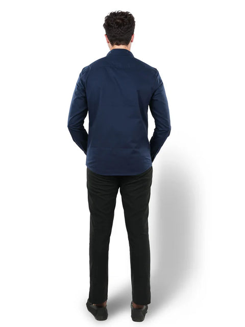 Celio Men's Navy Solid Regular Fit Shirt | Celio In Lebanon