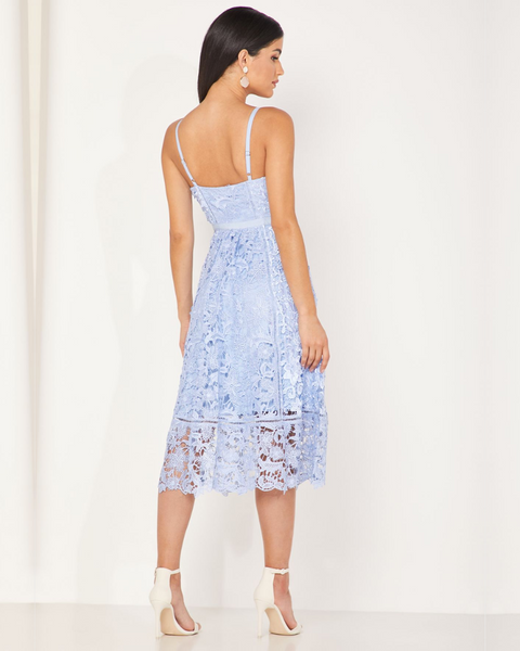 Ted Baker  Valens Lace Midi Dress In Pale Blue  WMD-VALENS-WH9W FA47(AA30)(aa55)
