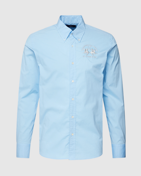 La Martina Men's Blue Shirt CCMC01PP03 FA44(AA26) shr