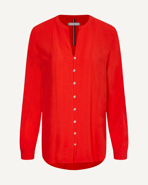 Tommy Hilfiger Women's Red Shirt WW0WW30309 XLG(AA72)