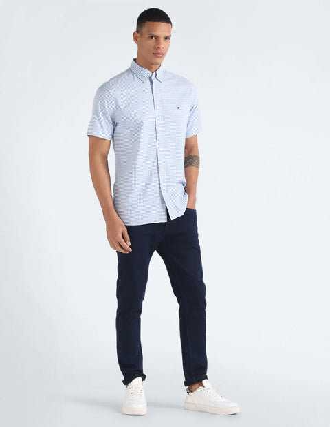 Tommy Hilfiger Men's Blue & White 1985 Oxford Gingham Shirt | Tommy Hilfiger In Lebanon