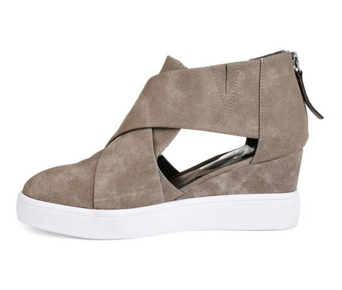 Journee Collection Women's Taupe Seena Platform Wedge Shooties | Journee Collection In Lebanon