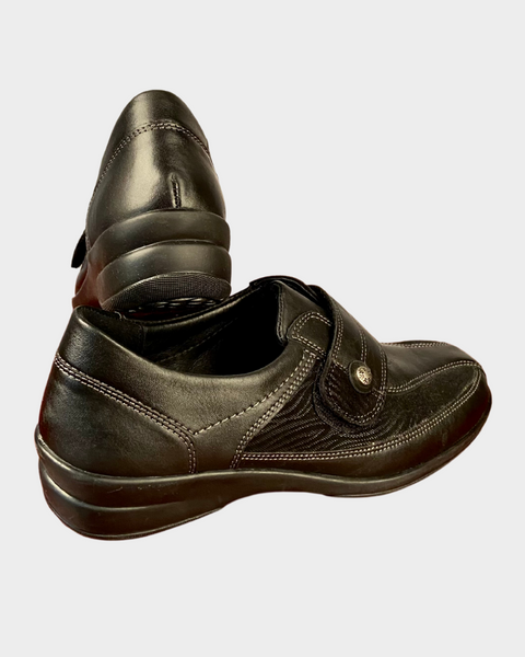 Medicus Women's Black Leather Shoes 121114 (shoes 39)