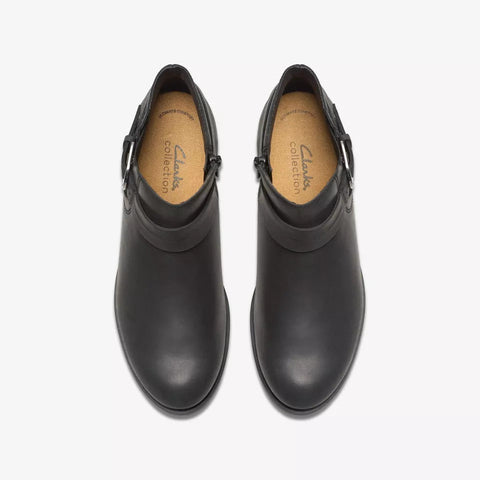 Clarks Women's Black Oily Leather Charlten Rae Boots | Clarks In Lebanon