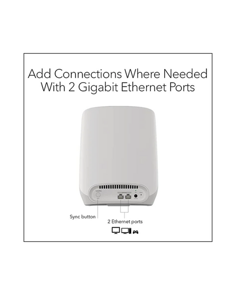 EU NETGEAR Orbi Whole Home Tri-Band Mesh WiFi 6 Add-on Satellite (RBS760) – Works with Your Orbi WiFi 6 System | Adds Coverage Up to 2,500 sq. ft. | AX5400 Up to 5.4Gbps AM217