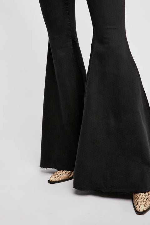 Free People Women's Dark Gray Just Float On Flare Smoke Stack Jeans | Free People In Lebanon