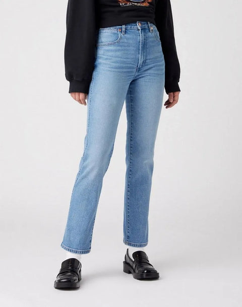 Wrangler Women's Blue Wild West High Rise Straight Jeans | Wrangler In Lebanon