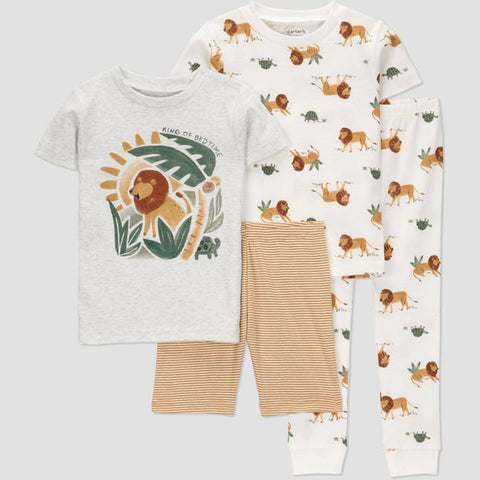 Carter's Just One You Boy's Grey/White 4pc Lions Snug Fit Pajama Set | Carter's Just One You In Lebanon