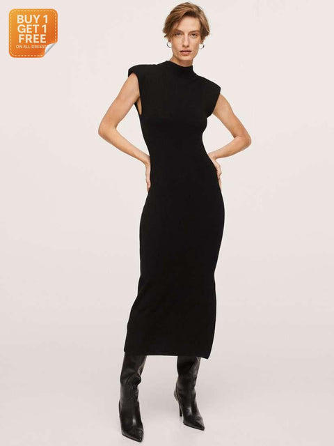 LeGer Women's Black Slim Dress |LeGer in Lebanon