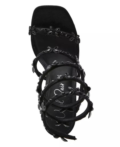 Wild Pair Women's Black Strappy Block Evening Heeled Sandal | Wild Pair In Lebanon