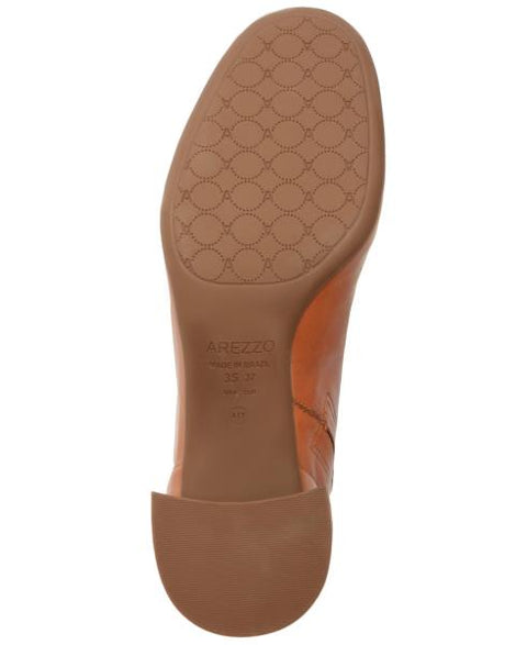 Arezzo Women's Rebecca Mid-Block Leather Booties - Roast Caramel