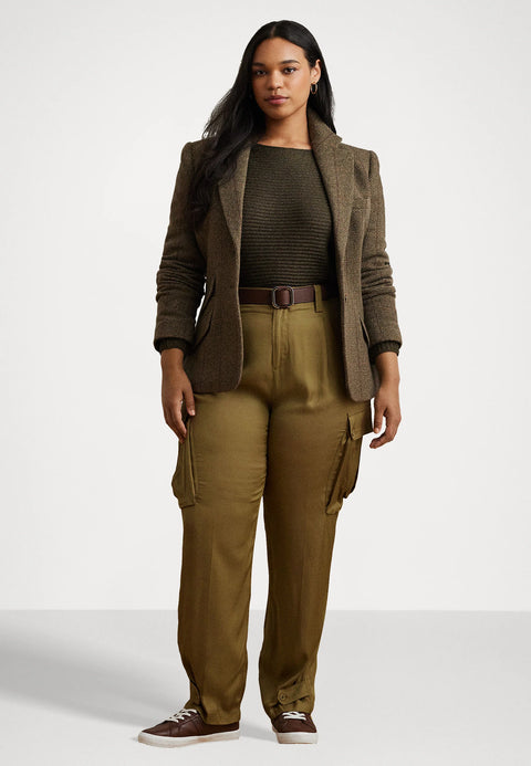 Lauren Ralph Lauren Women's Tan Twill Cargo Ankle Cargo Trousers Pant | Lauren Ralph Lauren In Lebanon