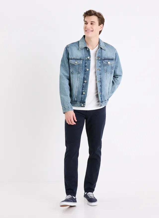 Celio Men's Blue Gudens Denim Jacket | Celio In Lebanon
