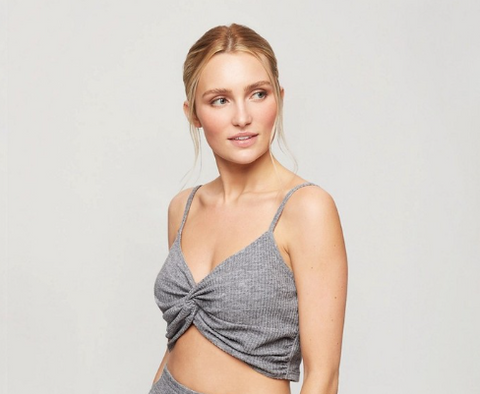 Miss Selfridge  Women's Grey Crop Top ANF1340