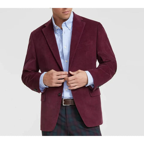 Tommy Hilfiger Men's Burgundy Modern-Fit Corduroy Elbow Patch Sport Blazer | Tommy Hilfiger In Lebanon