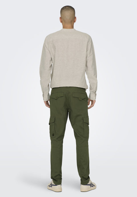 Only & Sons Men's khaki Green Slim Fit Cargo Pants  | Only & Sons In Lebanon