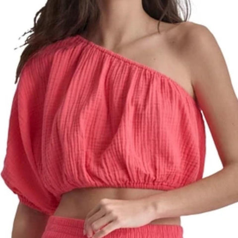 DKNY Women's Coral One Shoulder Crop Top | DKNY In Lebanon