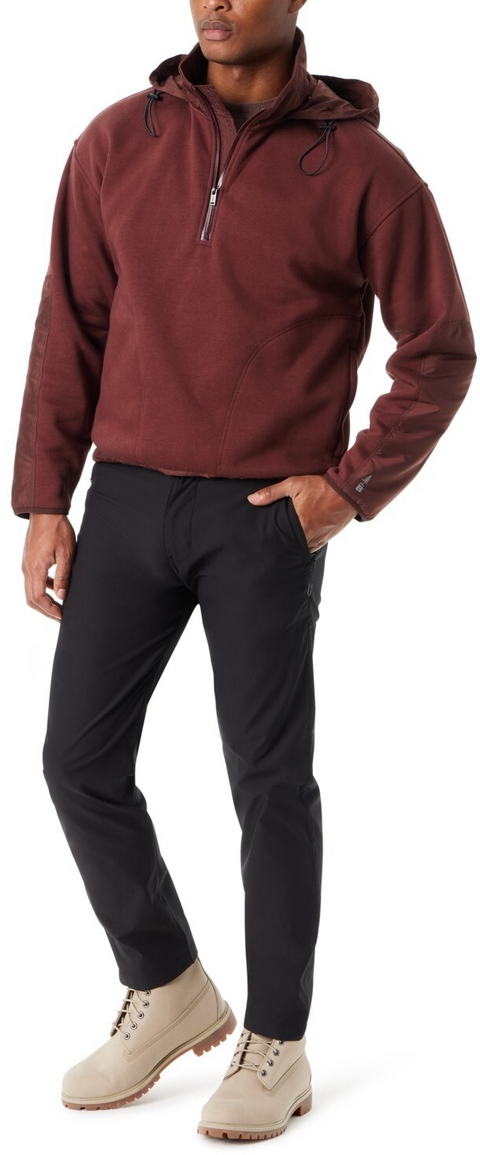 Bass Outdoor Men's Rum Raisin Reg-Fit Convertible Hood 1/4-Zip Sweatshirt | Bass Outdoor In Lebanon