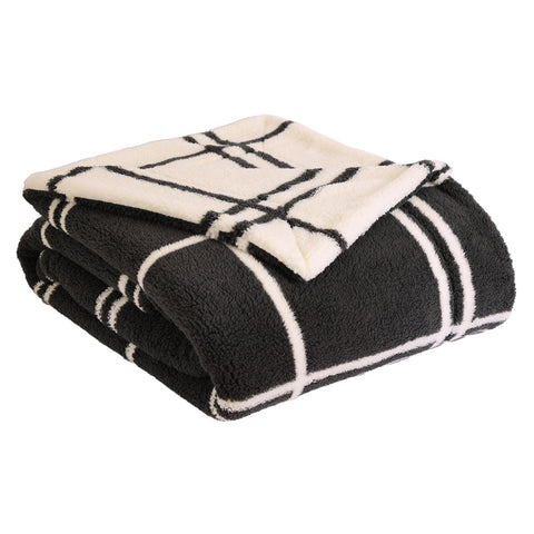 Life Comfort Black Reversible Sherpa Fleece Blanket |Life Comfort  In Lebanon