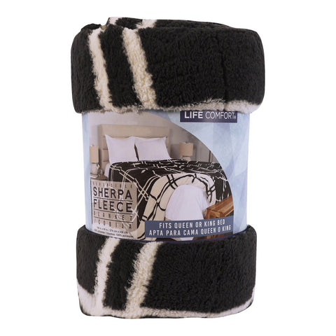 Life Comfort Black Reversible Sherpa Fleece Blanket |Life Comfort  In Lebanon