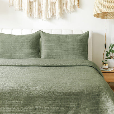 Jennifer Adams Khaki Green Quilt Set 3pcs | Jennifer Adams In Lebanon