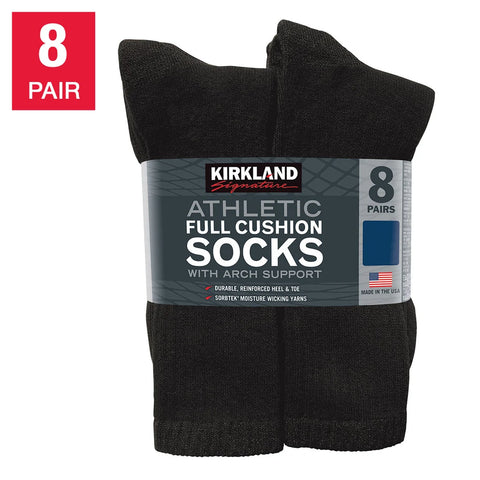 Kirkland Signature Men's Black Athletic Sock 8-pair |Kirkland Signature In Lebanon